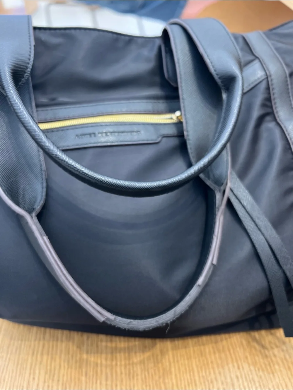 Aimee Kestenberg Black Nylon Tote with Gold Hardware
